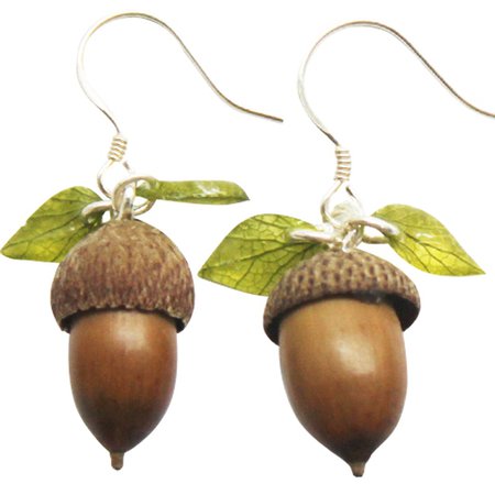 Real Acorn Earrings with Leaves– The Cottagecore