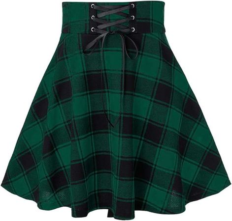 Amazon.com: IDEALSANXUN Green Plaid Skirts for Women Plus Size A Line High Waisted Pleated Mini Skirt Y2K Clothes Clothing (Medium, Plaid Green) : Clothing, Shoes & Jewelry