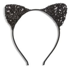 Claire's Black Glitter Cat Ears Headband | Ear headbands, Glitter cat ears, Cat ears headband