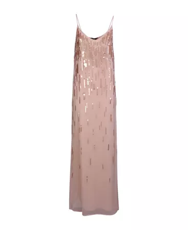 Amen Sequin Embroidered Long Dress Pink | italist