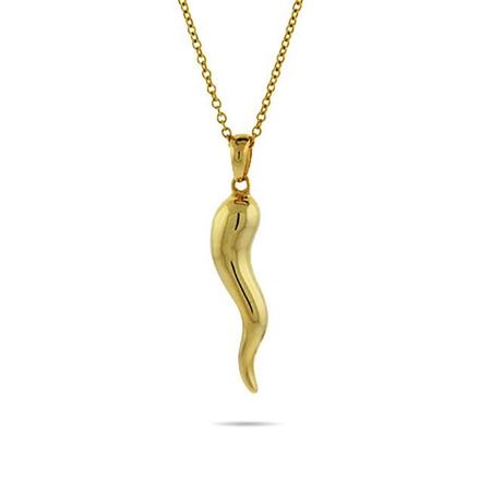 Small Gold Vermeil Italian Horn Pendant Necklace | Eve's Addiction