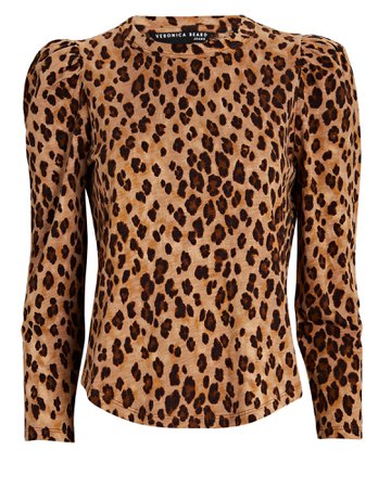Veronica Beard Porter Leopard Puff Sleeve T-shirt | INTERMIX®