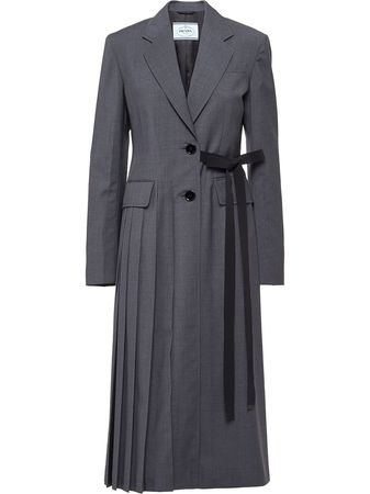 Shop Prada single-breasted light wool coat with Express Delivery - FARFETCH