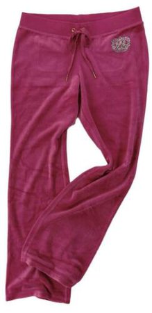 Juicy Couture Joggers Raspberry Pink Del Rey Bottoms Crown Logo Velour Pant | eBay