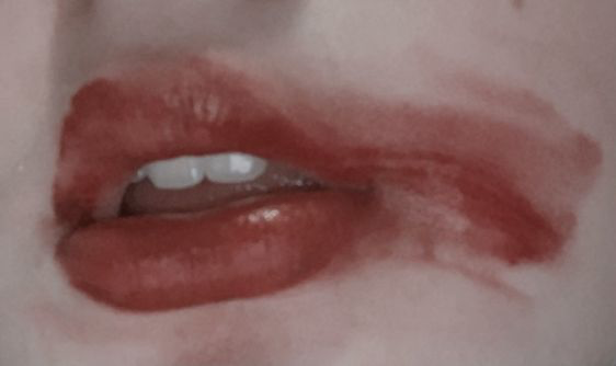 messy lipstick