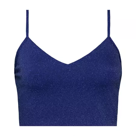 GINNY GLITTER CROP TOP BLUE | Most Wanted
