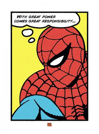 with great power comes great responsibility - classic comic quote