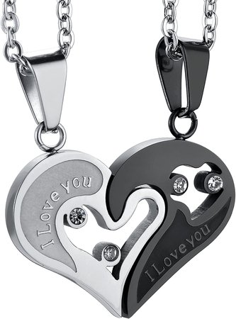 heart couple necklace - Google Search