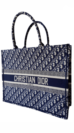 navy blue Christian Dior tote
