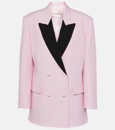 Crepe Couture Double Breasted Blazer in Pink - Valentino | Mytheresa