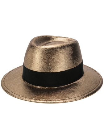 Saint Laurent Metallic Trilby Hat | Farfetch.com