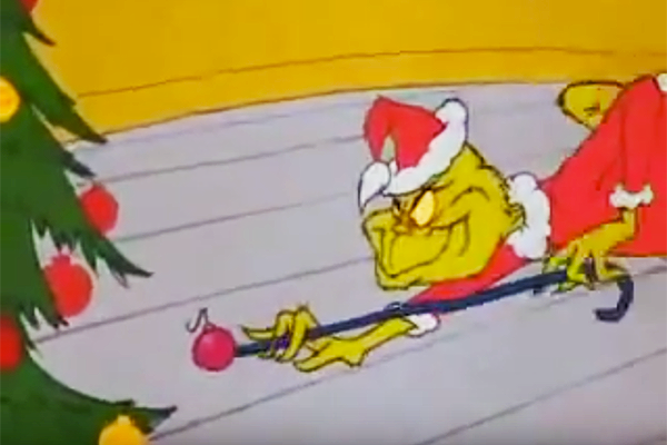 grinch playing pool
