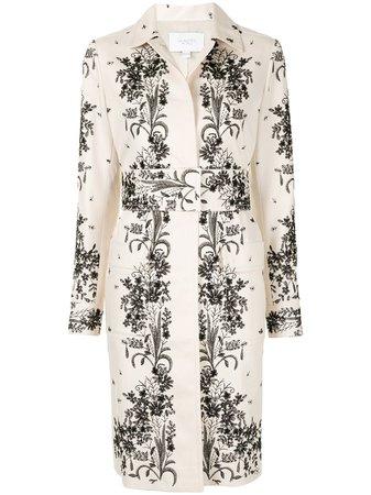 Giambattista Valli, Belted floral-embroidered Coat