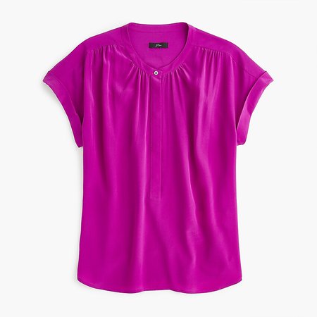 J.Crew: Drapey Popover Shirt In Better Silk violet
