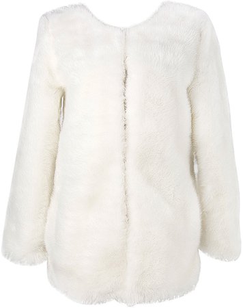faux fur coat white