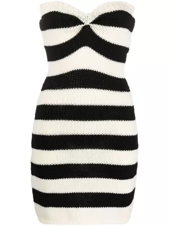 Marni striped strapless knitted dress