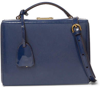 Grace Small Patent-leather Shoulder Bag - Navy
