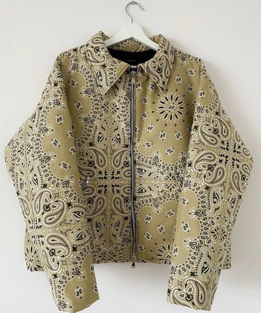 Yaito Asymmetrical Beige Paisley Quilted Jacket