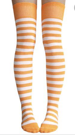 Orange and White Striped Socks