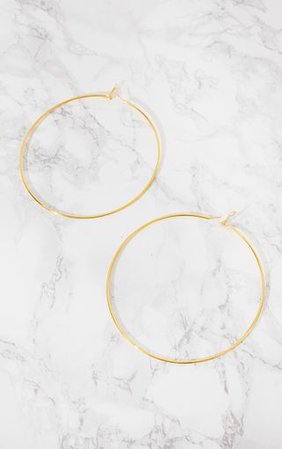 Gold 120Mm Hoop Earrings | Accessories | PrettyLittleThing