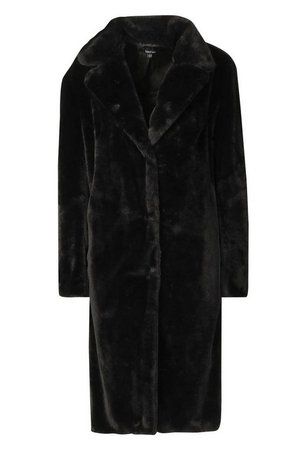 Faux Fur Maxi Coat | Boohoo black