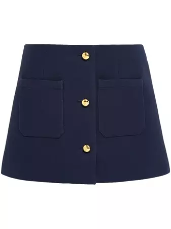 Prada Tricotine Buttoned Miniskirt - Farfetch