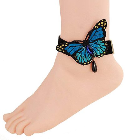 Amazon.com: Wowlife Dream Blue Butterfly Ankle Ring Foot Sandal Beach Wedding Ankle Bracelet Women Girls Anklet Bracelet: Jewelry