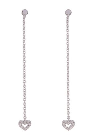 Bony Levy | 18K White Gold Suspended Pave Diamond Heart Drop Earrings - 0.05 ctw | Nordstrom Rack