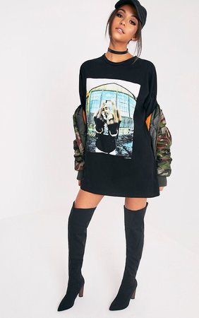 2Pac Black T-Shirt Dress | PrettyLittleThing USA