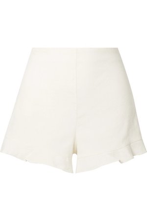 Alice + Olivia | London ruffled linen-blend shorts | NET-A-PORTER.COM