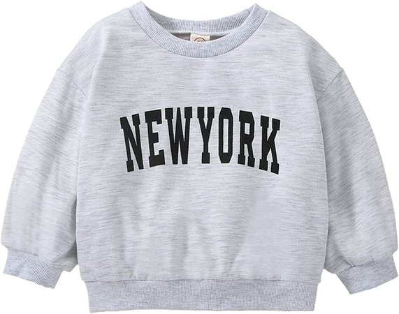Amazon.com: Unisex Baby Boy Girl Top Sweatshirt Long Sleeve Pullover Sweater Fall Winter Clothes (NEWYORK Grey, 12-18 Months): Clothing, Shoes & Jewelry