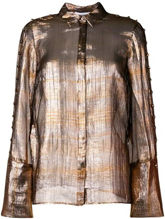 Partow metallic sheer blouse