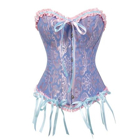 pink purple and blue corset