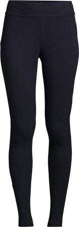 Lands' End Women's Tall Starfish Mid Rise Straight Leg Pants - Medium Tall  - Black