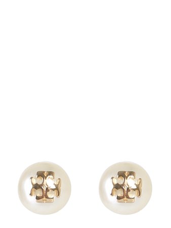 Tory Burch Crystal Pearl Stud Earrings