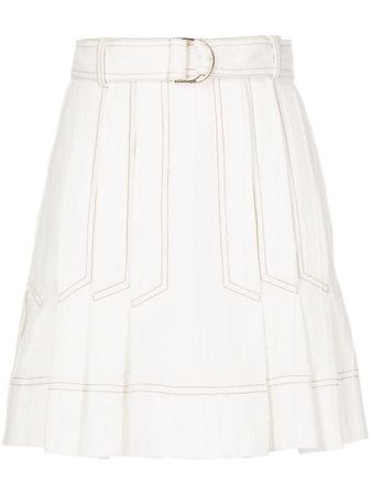 Acler Pleated Cotton Skirt - Farfetch