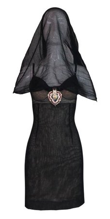 S/S 1998 Dolce & Gabbana Runway Sheer Mesh Madonna Veil Dress | My Haute Wardrobe