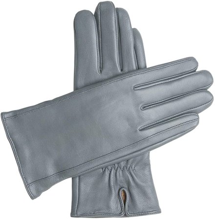 Downholme Classic Leather Cashmere Lined Gloves for Women (Gray, M) at Amazon Women’s Clothing store