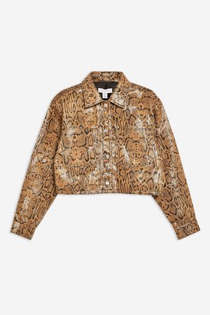 Leather Snake Print Western Jacket - Jackets & Coats - Clothing - Topshop USA