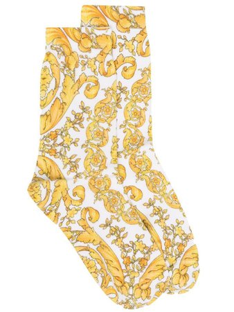Versace baroque print cotton-blend socks