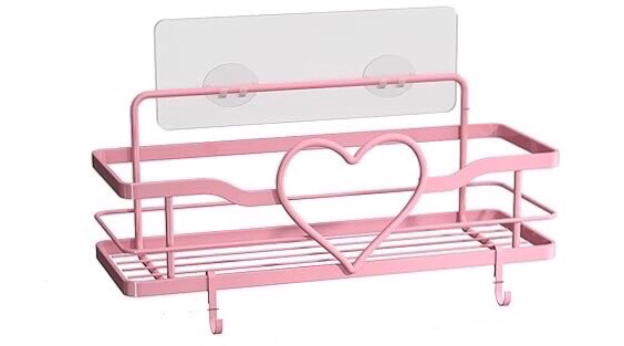 pink shower rack