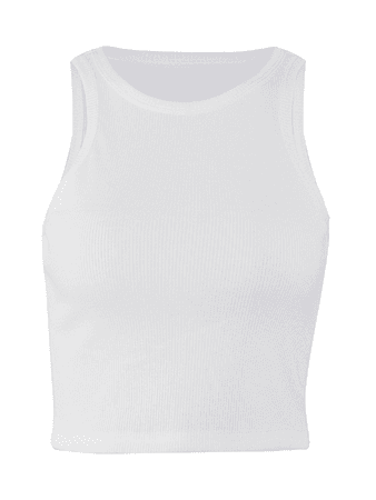 Mioliknya Women Basic Ribbed Tank Top Solid Sleeveless Skinny Vest Cotton Crop Tank Tops