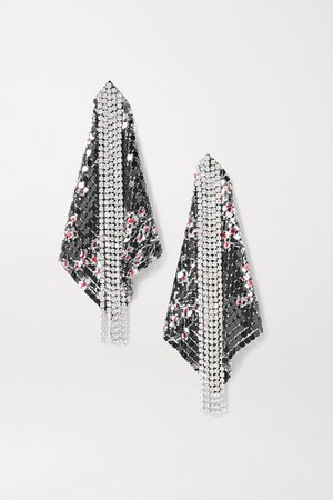 Paco Rabanne | Fold chainmail and crystal earrings | NET-A-PORTER.COM