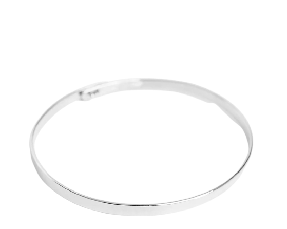 ASOS DESIGN Curve bangle bracelet in minimal design in silver tone