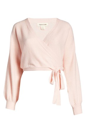 Open Edit Wrap Front Sweater | Nordstrom