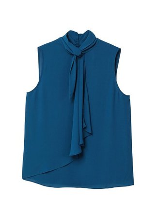 MANGO Tie-neck blouse