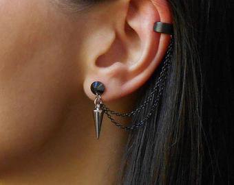 Black Chain Earring