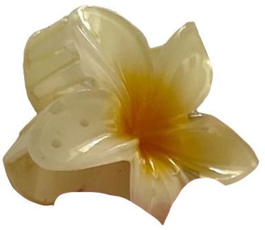 yellow hibiscus flower hair claw clip