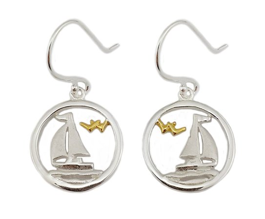 Sterling Silver Sailing Boat Earrings - Sophie Oliver Jewellery