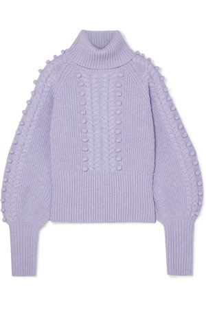 Temperley London | Chrissie cable-knit merino wool turtleneck sweater | NET-A-PORTER.COM